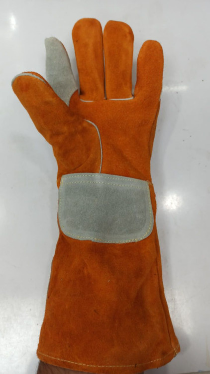 دستکش جوشکاری ساق بلند طرح آمریکایی درجه یک با نخ کولار