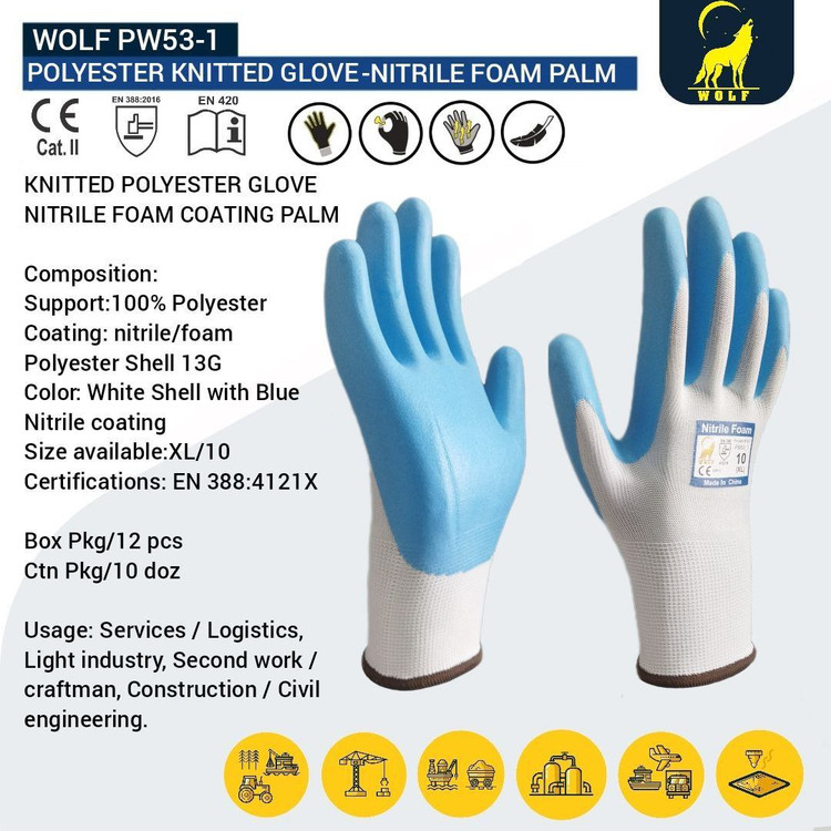 دستکش سوپر نیتریل فوم ولف
